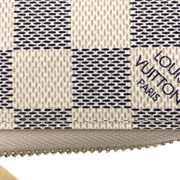 Louis Vuitton Zippy Compact Wallet Damier Azur Bifold Round Zipper White - Picture 9 of 9